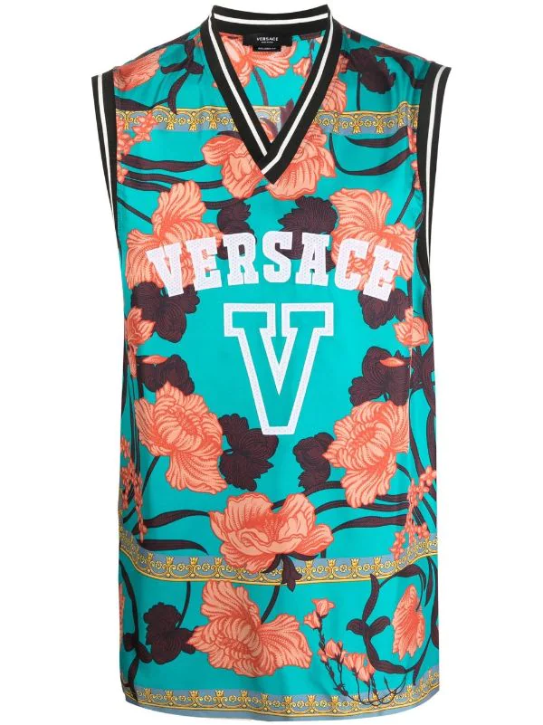 ( Nouvelle Collection ) Versace Haut à Fleurs 5V230 TURQUOISE+PRINT 1 ( Nouvelle Collection ) Versace Haut à Fleurs 5V230 TURQUOISE+PRINT