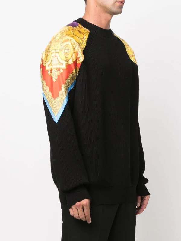 ( Nouvelle Collection ) Versace 1B000 BLACK Pull Barocco Goddess Nervuré Homme 4 ( Nouvelle Collection ) Versace 1B000 BLACK Pull Barocco Goddess Nervuré Homme – Image 4