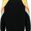 ( Nouvelle Collection ) Versace 1B000 BLACK Pull Barocco Goddess Nervuré Homme