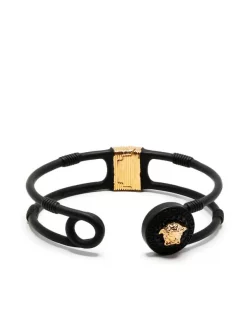 ( Nouvelle Collection ) Versace 4J120 GOLD BLACK Bracelet à Logo Medusa Femme