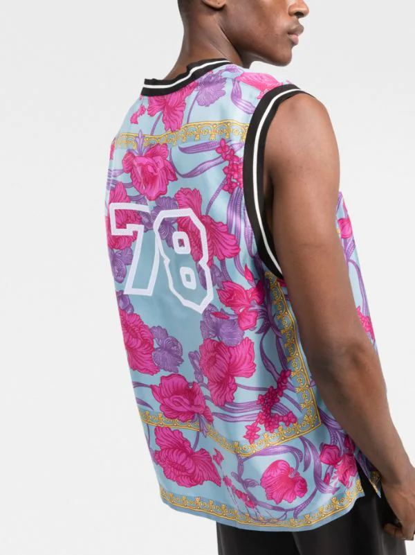 ( Nouvelle Collection ) Versace Débardeur à Fleurs 5V250 Cornflower+stampa 3 ( Nouvelle Collection ) Versace Débardeur à Fleurs 5V250 Cornflower+stampa – Image 3