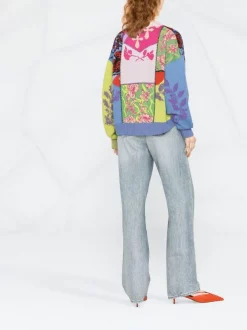 ( Nouvelle Collection ) Versace 6X110 MULTICOLOR Pull En Maille à Mélange D'imprimés Femme -Pas Cher Versace Boutique 18389898 39388350 600