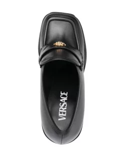 ( Nouvelle Collection ) Versace 1B00V BLACK Mocassins à Plateforme 170 Mm Femme -Pas Cher Versace Boutique 18390554 39448626 600