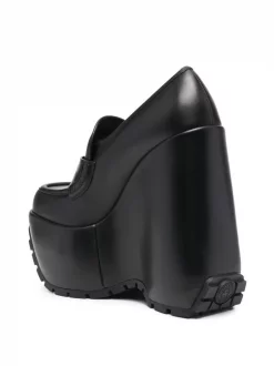 ( Nouvelle Collection ) Versace 1B00V BLACK Mocassins à Plateforme 170 Mm Femme -Pas Cher Versace Boutique 18390554 39450816 600