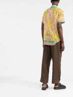 Versace 5P370 Mauvelous/Citron Chemise à Imprimé Baroque Homme -Pas Cher Versace Boutique 18426407 39620571 600