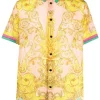 Versace 5P370 Mauvelous/Citron Chemise à Imprimé Baroque Homme