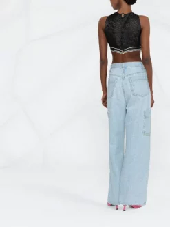 ( Nouvelle Collection ) Versace Haut Dos-nu à Logo Imprimé 1B000 BLACK 7 ( Nouvelle Collection ) Versace Haut Dos-nu à Logo Imprimé 1B000 BLACK -Pas Cher Versace Boutique 18428069 39628104 600