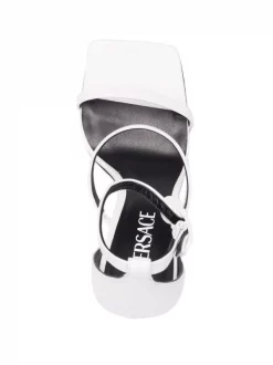 ( Nouvelle Collection ) Versace 1W040 WHITE Sandales à Bout Carré Femme -Pas Cher Versace Boutique 18433623 39672786 600