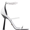 ( Nouvelle Collection ) Versace 1W040 WHITE Sandales à Bout Carré Femme