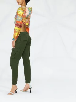 Versace 5X000 MULTICOLOR Hoodie Crop Medusa Renaissance En Soie Femme -Pas Cher Versace Boutique 18434423 39687457 600