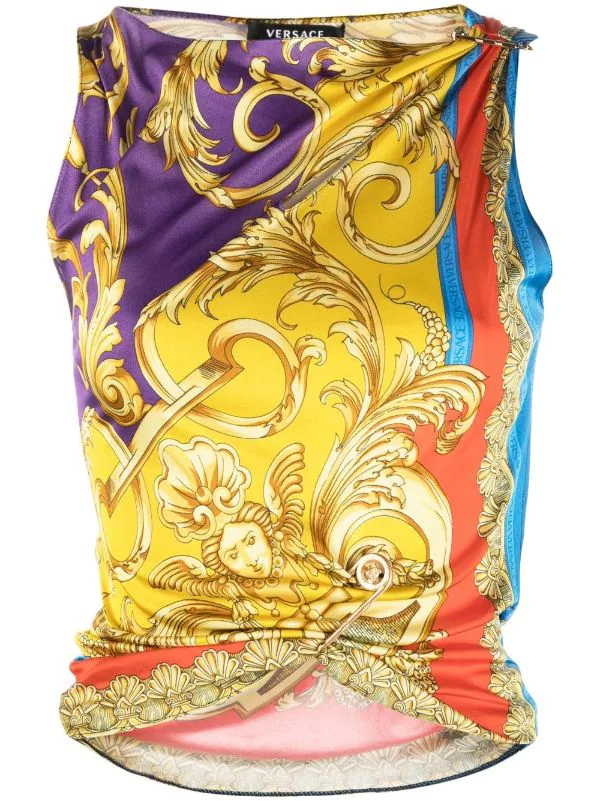 ( Nouvelle Collection ) Versace Haut Sans Manches à Imprimé Barocco Goddess Femme 1 ( Nouvelle Collection ) Versace Haut Sans Manches à Imprimé Barocco Goddess Femme