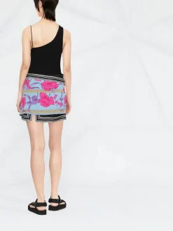 ( Nouvelle Collection ) Versace 5V250 CORNFLOWER + PRINT Minijupe Acid Bouquet à Coupe évasée Femme -Pas Cher Versace Boutique 18449668 39655094 600