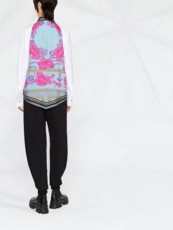 Versace Chemise Acid Bouquet à Ourlet Asymétrique 1W010 WHITE -Pas Cher Versace Boutique 18450776 39657671 600