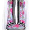 Versace Chemise Acid Bouquet à Ourlet Asymétrique 1W010 WHITE