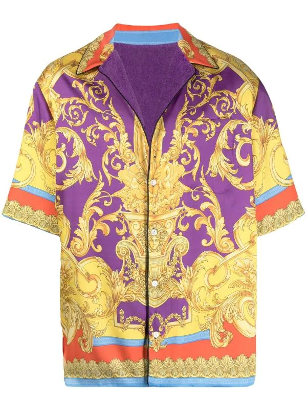 ( Nouvelle Collection ) Versace 5L290 DARK ORCHID+SUN Barocco Goddess Reversible Shirt Homme 1 ( Nouvelle Collection ) Versace 5L290 DARK ORCHID+SUN Barocco Goddess Reversible Shirt Homme